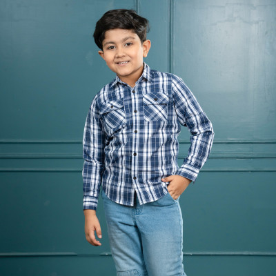 Boys long sleeve check shirt